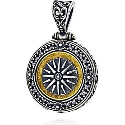 Anastasios Creations Μενταγιόν από Επιχρυσωμένο Ασήμι 925 με Πέτρες Ζιργκόν 039598