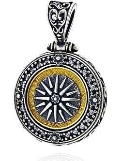 Anastasios Creations Μενταγιόν από Επιχρυσωμένο Ασήμι 925 με Πέτρες Ζιργκόν 039598