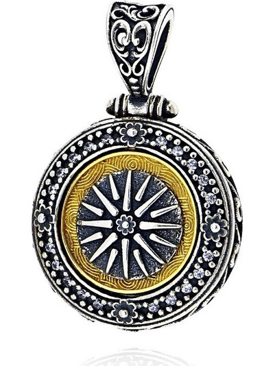 Anastasios Creations Μενταγιόν από Επιχρυσωμένο Ασήμι 925 με Πέτρες Ζιργκόν 039598