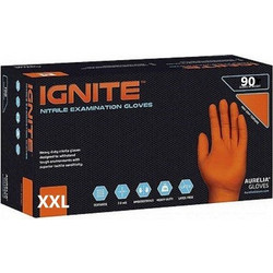 Γάντια Νιτριλίου Έξτρα Αντοχής AURELIA IGNITE Πορτοκαλί (2ΧLARGE) Σετ 90 Τεμαχίων