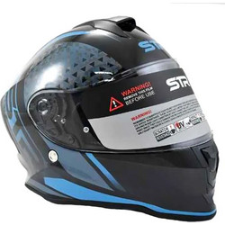 Str R1-Gear Black / Blue Κράνος Μηχανής Full Face 1200gr