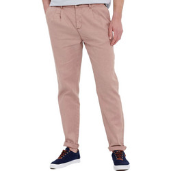 Funky Buddha Ανδρικό Παντελόνι Chino Ελαστικό Λινό Κανονική Εφαρμογή Σομόν FBM005-014-02