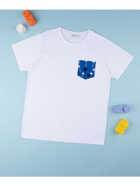 Ανδρικό T-Shirt Λευκό με Τσέπη Φοίνικες