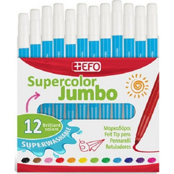 EFO Supercolor Jumbo Μαρκαδόροι Ζωγραφικής Σετ Γαλάζιο 12τμχ