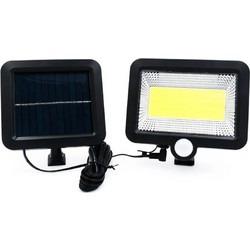Ηλιακός Προβολέας με Ανιχνευτή Κίνησης COB LED IP65 10W 200LM Split Solar Lamp DS-54431 σε Μαύρο χρώμα