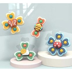 A6 Baby Sucker Rotary Toys Fun Fingertip Spinning Top Bathing Water Toys(Bee + Snail + Butterfly + Lachaou Worm) (OEM)