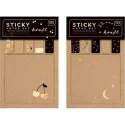 Αυτοκόλλητοι σελιδοδείκτες 5 σχεδίων & Sticky Note - Kraft (120Φ.) - InterDruk