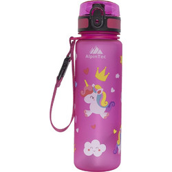 AlpinPro AlpinTec Kids Unicorn Παιδικό Μπουκάλι Πλαστικό BPA Free με Καλαμάκι Φούξια 500ml