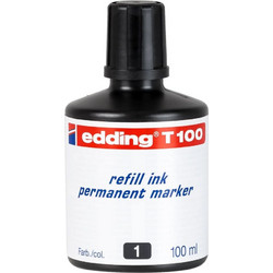 Edding t100 permament refill ink 100 ml | Μαυρο μελάνι μόνιμης Γραφής Ανεξίτηλο