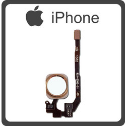 Συμβατό Για Apple iPhone 5s (A1453, A1457, A1518, A1528) iPhone SE (A1662, A1723, A1724) Home Button Κεντρικό Κουμπί + Flex Cable Gold Χρυσό
