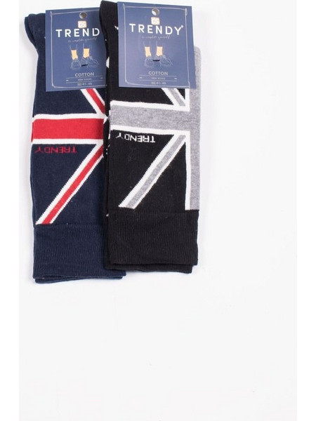 ΑΝΔΡΙΚΕΣ ΚΑΛΤΣΕΣ ΣΕ ΜΠΛΕ ΣΚΟΥΡΟ/ΜΑΥΡΟ TRENDY PACK 2 ΖΕΥΓΗ Πολύχρωμο
