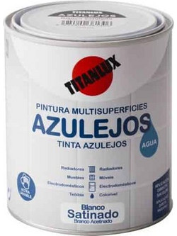 Titan Azulejos Agua Χρώμα Πλακιδίων Blanco Satin 0.75lt