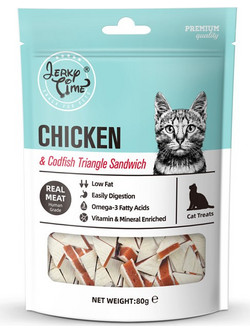 Jerky Time Chicken & Codfish Triangle Sandwich 80gr