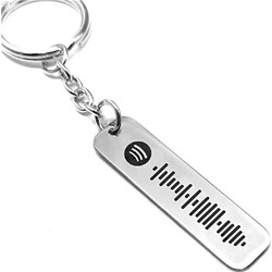 Μπρελόκ από ασήμι 925 με χάραξη Spotify code