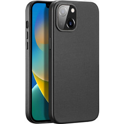 Dux Ducis Grit Leather Back Cover Black (iPhone 14 Plus)
