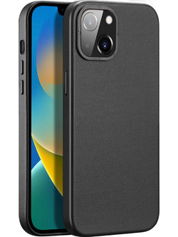 Dux Ducis Grit Leather Back Cover Black (iPhone 14 Plus)