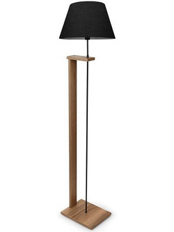 Φωτιστικό δαπέδου Pakoworld PWL-1081 (202-000047) με λαμπτήρα Ε27 και διαστάσεις Φ38 x 150 cm - Μαύρο/Καρυδί 202-000047