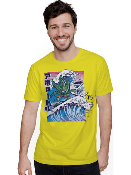 WEED LEAF SURF (Κοντομάνικο Ανδρικό / Unisex) - Lemon