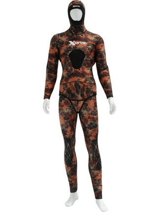 XDive Sepia Ολόσωμη Στολή Κατάδυσης Ξυρισμένη Neoprene με Επιστήθιο για Ψαροντούφεκο 5mm