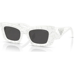 Prada PR 13ZS 17D5/S0 Ανδρικά Γυαλιά Ηλίου Τετράγωνα Κοκάλινα Λευκά με Μαύρο Polarized Φακό