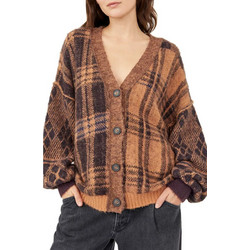 Free People Γυναικεία Ζακέτα Πλεκτή Κοντή με Κουμπιά Καφέ OB1530739-2200