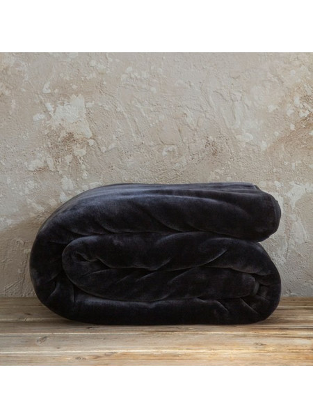 Κουβέρτα Βελουτέ Υπέρδιπλη Coperta Black Nima Home Μαύρο 220x240