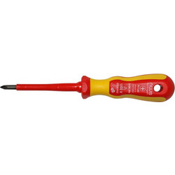 Κατσαβίδι σταυρός VDE 1000V PH Νο1 80mm με κίτρινη μαλακή λαβή NWS Γερμανίας - 15-6522
