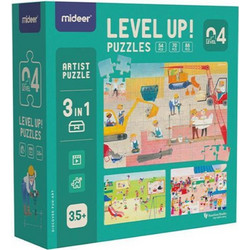 Παιδικό Puzzle Mideer Level Up 4 Artists series 54 + 70 + 88 Κομμάτια