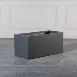 Spacegreen Γλάστρα Πήλινη Ορθογώνια Solid Μαύρη L 80x37x37 εκ