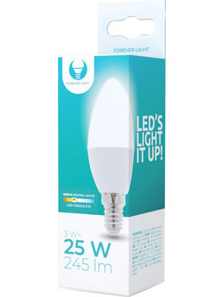 Forever Light Λάμπα LED σχήμα κερί E14 C37 3W 230V 4500K 245lm