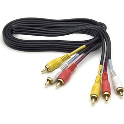 G&BL 3xRCA/3xRCA Audio Stereo Cable 1,5m - Μαύρο