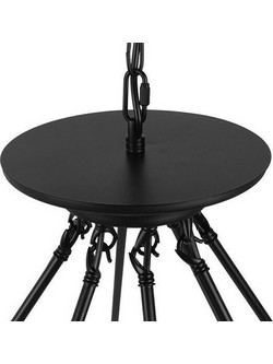 GloboStar Millbank Πολυέλαιος 8xE27 O80cm με Σχοινί Μαύρος 01423Κωδικός: 20764706