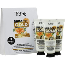Tahe Anti-Frizz Miracle Gold Μάσκα Μαλλιών Κερατίνης για Επανόρθωση & Φριζάρισμα για Ξηρά Μαλλιά 3x25ml