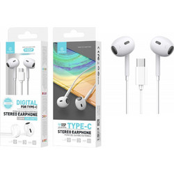 Handsfree Stereo με θύρα Type-C - Λευκό Techancy TF20077