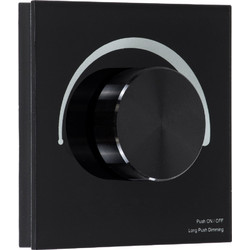 GLOBOSTAR(R) 71455 SKYDANCE S1-K PHASE TRIAC Dimmer Τοίχου AC 100-240V 1.5A 360W Max IP20 - Rotary + Push Dimming + RF 2.4GHz - Μαύρο - M8.5xΠ5xΥ8.5cm