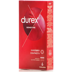 Durex Sensitive Thin Feel Προφυλακτικά Λεπτά με Επιβραδυντικό & Λιπαντικό 6τμχ
