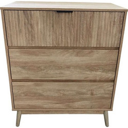 Κομότα Canal 09-1656 Με 3 Συρτάρια 80x39,5x96cm Natural Μελαμίνη