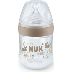 Nuk for Nature Πλαστικό Μπιμπερό με Θηλή Σιλικόνης κατά των Κολικών 0-6m Beige 150ml