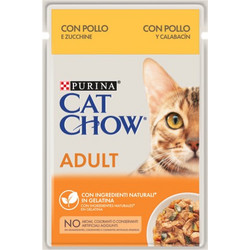Purina Cat Chow Adult Κοτόπουλο & Κολοκυθάκια σε Ζελέ 6x85gr