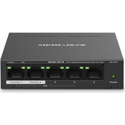 Mercusys MS105GP V1 Unmanaged L2 Switch με 5 Θύρες Ethernet 1Gbps