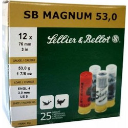 Sellier & Bellot SB Magnum Φυσίγγια Συγκέντρωσης 12Cal 76mm 53gr 25τμχ