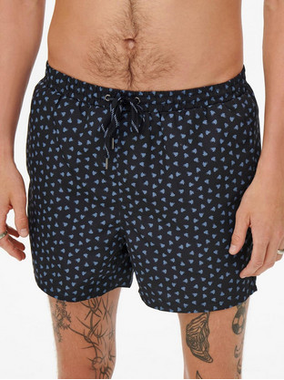 Only & Sons Ανδρικό Μαγιό Σορτς με Σχέδια Navy Μπλε 22021836