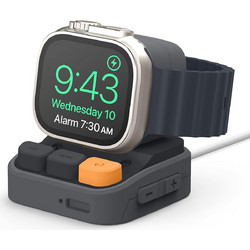 Elago W9 Stand Ultra Apple Watch Charging Station - Βάση Σιλικόνης για Φορτιστή Apple Watch Ultra2/Ultra1/SE/10/9/8/7/6/5/4/3/2/1 (49/46/45/44/42/41/40/38mm) & Samsung Galaxy Watch 5 / 5 Pro - Dark Gr