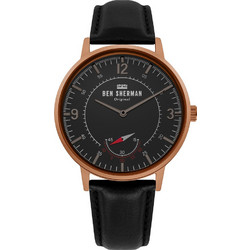 Ben Sherman Portobello Ανδρικό Ρολόι με Μαύρο Δερμάτινο Λουράκι WB034B