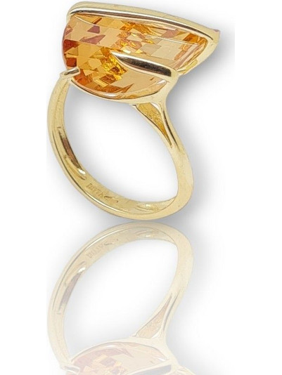 Δαχτυλίδι απο κίτρινο χρυσό κ14 με Citrine (code M2511)