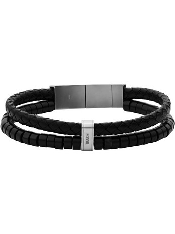 Fossil Vintage Ανδρικό Βραχιόλι από Δέρμα & Ατσάλι JF04082040
