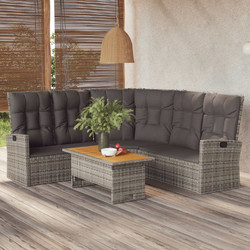 vidaXL Σετ Σαλόνι Κήπου Rattan 2τμχ Γκρι 362176