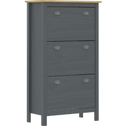 vidaXL Hill Range Παπουτσοθήκη Ξύλινη Σταχτί Μ72xΠ35xΥ124cm 289005