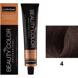 Lorvenn Beauty Color 4 Καστανό Μόνιμη Βαφή Μαλλιών 70ml