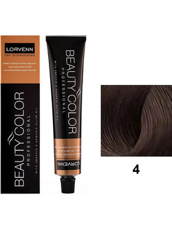 Lorvenn Beauty Color 4 Καστανό Μόνιμη Βαφή Μαλλιών 70ml